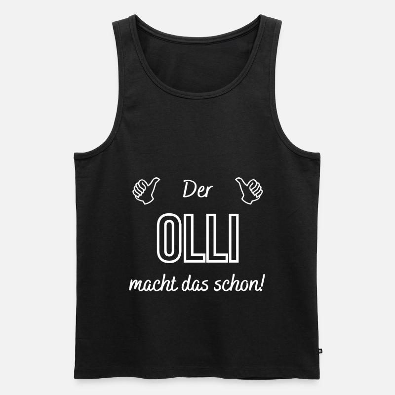 Herren der Olli macht das schon! Lustiger Spruch - Männer Premium Bio Tank Top - Schwarz