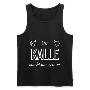 Herren der Kalle le fait déjà ! Dicton drôle - Débardeur bio Premium Homme - noir - Devant - AI Model Male 178 light (178cm)