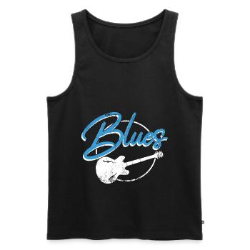 Blues Guitar Music Solo Band Genre Instrument - Men's Premium Organic Tank Top - black - Front - Michal (187cm)