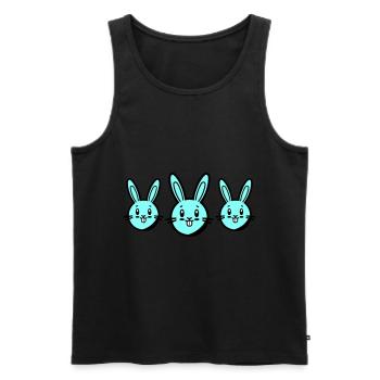 Symbole de Pâques lapin - Débardeur bio Premium Homme - noir - Devant - Michal (187cm)