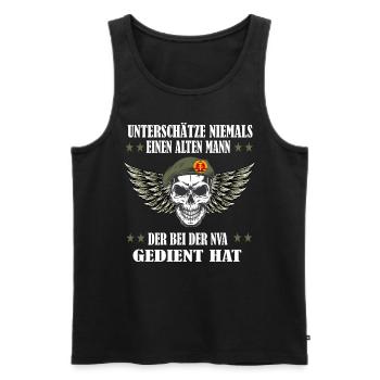 NVA Veteran DDR - Männer Premium Bio Tank Top - Schwarz - Vorne - Michal (187cm)
