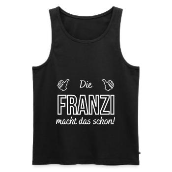 Damen Die Franzi Franziska macht das schon! - Männer Premium Bio Tank Top - Schwarz - Vorne - AI Model Male 178 light (178cm)