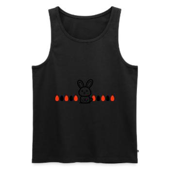 Lapin Pâques - Débardeur bio Premium Homme - noir - Devant - Michal (187cm)