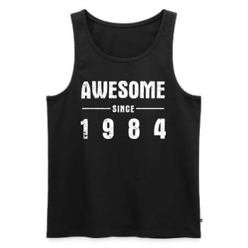 Awesome -since- 1984 - Men's Premium Organic Tank Top - black - Front - AI Model Male 178 light (178cm)