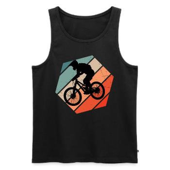 Men's Women's Cycling MTB Mountain Bike Cycling - Men's Premium Organic Tank Top - black - Front - AI Model Male 178 light (178cm)