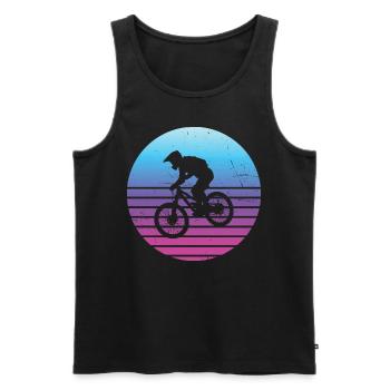 Cyclist Cycling MTB Cycling Mountain Bike - Men's Premium Organic Tank Top - black - Front - AI Model Male 178 light (178cm)