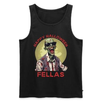 Happy Halloween Fellas Zombie - Men's Premium Organic Tank Top - black - Front - Michal (187cm)