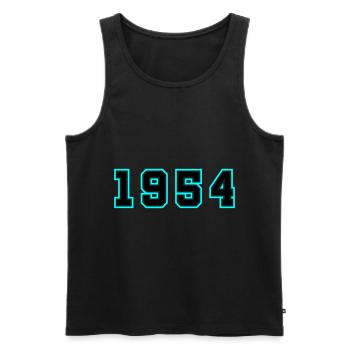 1954 Année Anniversaire - Débardeur bio Premium Homme - noir - Devant - AI Model Male 178 light (178cm)