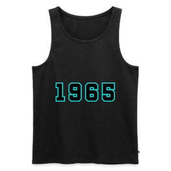 1965 Year Birthday - Men's Premium Organic Tank Top - black - Front - AI Model Male 178 light (178cm)