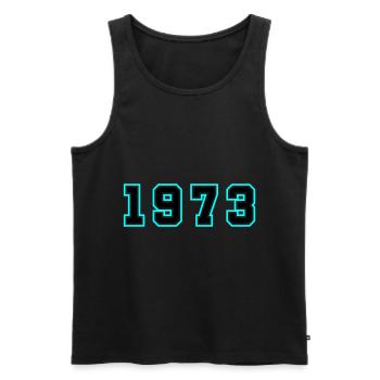 1973 Année Anniversaire - Débardeur bio Premium Homme - noir - Devant - Michal (187cm)