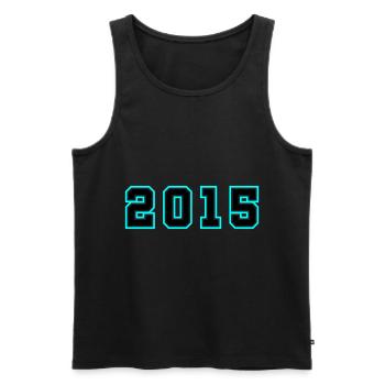 2015 Année Anniversaire - Débardeur bio Premium Homme - noir - Devant - Michal (187cm)