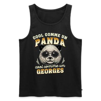 Cool Comme Un Panda, Cool Comme Un Georges - Débardeur bio Premium Homme - noir - Devant - AI Model Male 178 light (178cm)