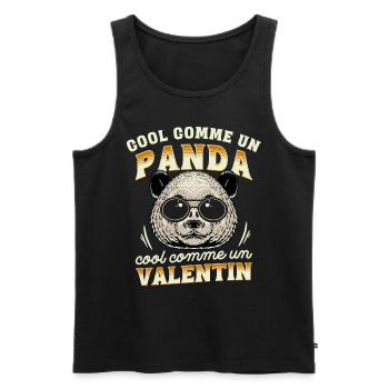 Cool Comme Un Panda, Cool Comme Un Valentin - Débardeur bio Premium Homme - noir - Devant - AI Model Male 178 light (178cm)