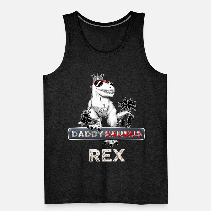 Daddysaurus T rex Uncle Saurus Dinosaur Men Débardeur bio Premium Homme