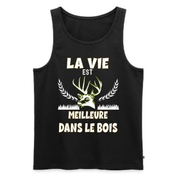 J'Aime Ma Vie De Chasseur Idée Cadeau Homme - Débardeur bio Premium Homme - noir - Devant - Michal (187cm)