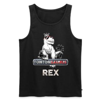 Tontonsaurus Rex Le Meilleur Le King - Débardeur bio Premium Homme - noir - Devant - Michal (187cm)