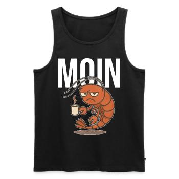 MOIN – Grummelige Krabbe mit Kaffee | Morgenmuffel - Männer Premium Bio Tank Top - Schwarz - Vorne - AI Model Male 178 light (178cm)