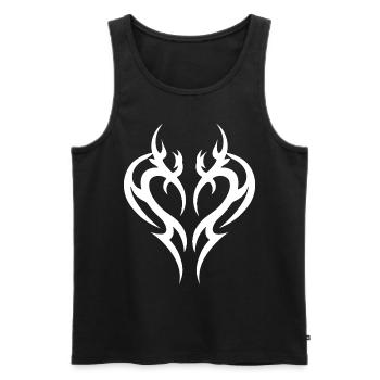 Tribal Heart Tattoo for Emo and Goth - Men's Premium Organic Tank Top - black - Front - Michal (187cm)
