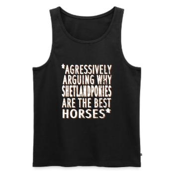 Shetlandpony proverbe équitation Shetty petit cheval - Débardeur bio Premium Homme - noir - Devant - Michal (187cm)