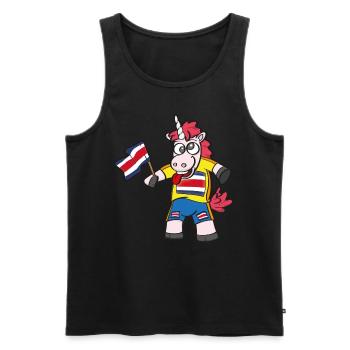 Licorne folle du Costa Rica - Débardeur bio Premium Homme - noir - Devant - AI Model Male 178 light (178cm)