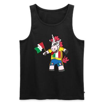 Licorne folle italienne - Débardeur bio Premium Homme - noir - Devant - Michal (187cm)