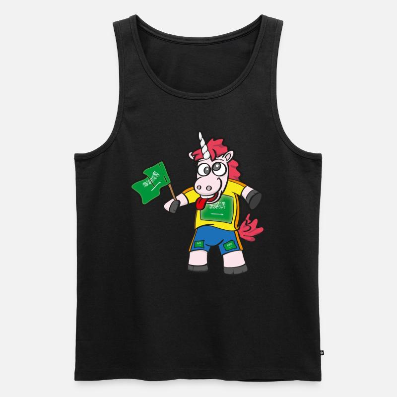 Araber Crazy Einhorn - Männer Premium Bio Tank Top - Schwarz