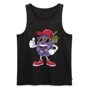 Trauben - Männer Premium Bio Tank Top - Schwarz - Vorne - AI Model Male 178 light (178cm)