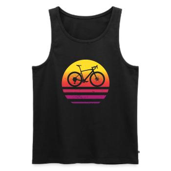 Gravel Bike Shirt Gravelbike - Männer Premium Bio Tank Top - Schwarz - Vorne - Michal (187cm)