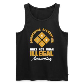 Aggressive Buchführung bedeutet nicht - Männer Premium Bio Tank Top - Schwarz - Vorne - AI Model Male 178 light (178cm)