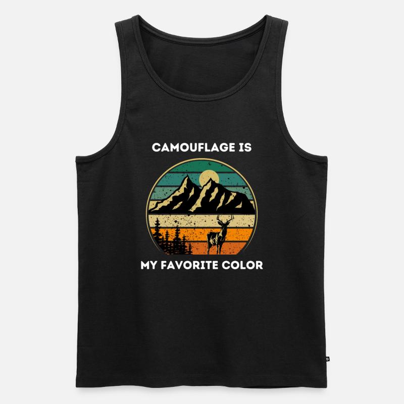 Hirschjäger Einzigartige Jagd - Männer Premium Bio Tank Top - Schwarz