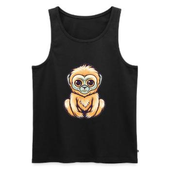 Süßer Anime -Stil Gibbon Kawaii - Männer Premium Bio Tank Top - Schwarz - Vorne - Michal (187cm)