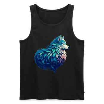 Wolf Standing Majestic In A - Men's Premium Organic Tank Top - black - Front - Michal (187cm)