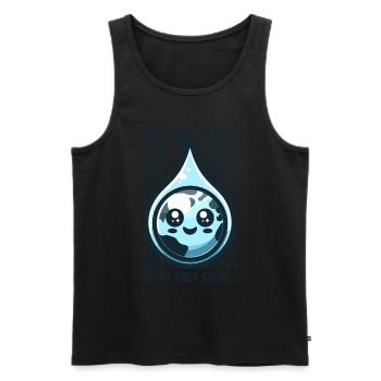 Chaque goutte compte Récolte d’eau de pluie - Débardeur bio Premium Homme - noir - Devant - Michal (187cm)