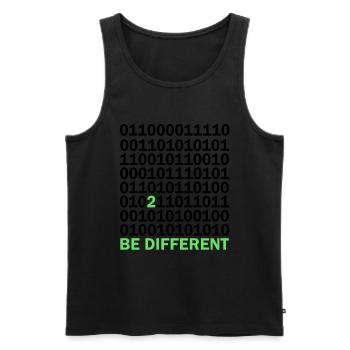 Cadeau Be Different Binary Code Nerd - Débardeur bio Premium Homme - noir - Devant - Michal (187cm)