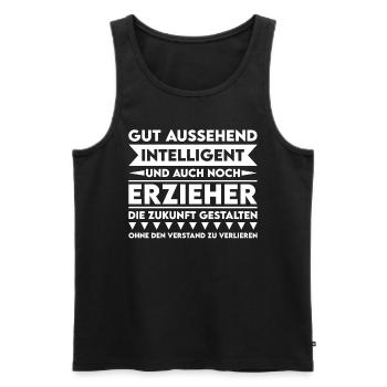 Good-looking, intelligent and educator - Men's Premium Organic Tank Top - black - Front - Michal (187cm)