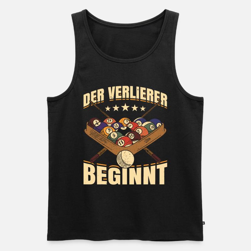 Der Verlierer Beginnt Geschenk Billiard - Männer Premium Bio Tank Top - Schwarz