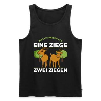 Was Ist Besser Als Eine Ziege Zwei Ziegen Geschenk - Männer Premium Bio Tank Top - Schwarz - Vorne - Michal (187cm)