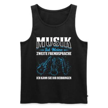 Musik Ist Meine Zweite Fremdsprache Ich Kann Sie D - Männer Premium Bio Tank Top - Schwarz - Vorne - Michal (187cm)