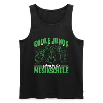 Coole Jungs Gehen In Die Musikschule - Männer Premium Bio Tank Top - Schwarz - Vorne - Michal (187cm)