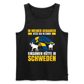 In Meinen Gedanken Sitze Ich In Einer Einsamen Hüt - Männer Premium Bio Tank Top - Schwarz - Vorne - Michal (187cm)