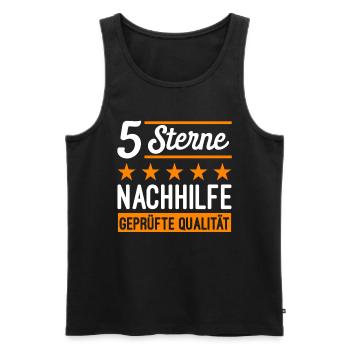 5 Sterne Nachhilfe Geprüfte Qualität - Männer Premium Bio Tank Top - Schwarz - Vorne - Michal (187cm)