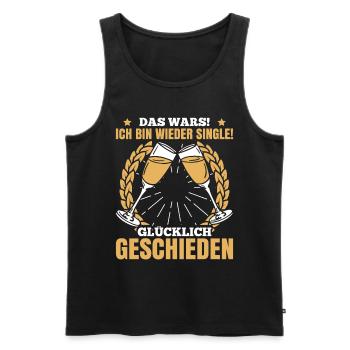 Das Wars! Ich Bin Wieder Single! Glücklich Geschie - Männer Premium Bio Tank Top - Schwarz - Vorne - Michal (187cm)