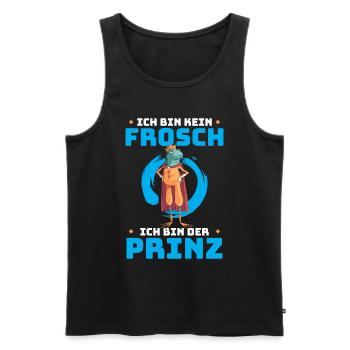 Ich Bin Kein Frosch Ich Bin Der Prinz - Männer Premium Bio Tank Top - Schwarz - Vorne - Michal (187cm)