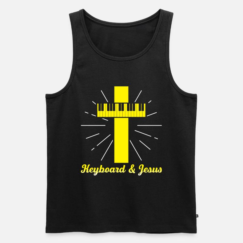 Keyboard & Jesus Geschenk - Männer Premium Bio Tank Top - Schwarz