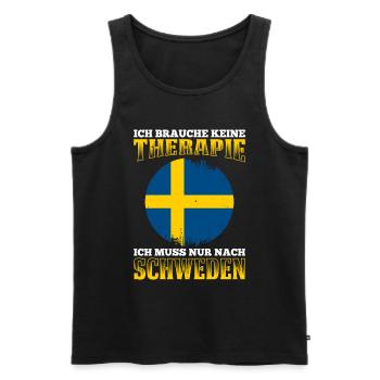 Ich Brauche Keine Therapie Ich Muss Nur Nach Schwe - Männer Premium Bio Tank Top - Schwarz - Vorne - Michal (187cm)