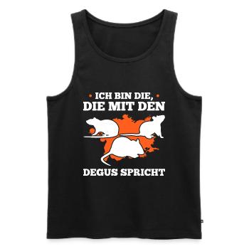 Ich Bin Die, Die Mit Den Degus Spricht Geschenk - Männer Premium Bio Tank Top - Schwarz - Vorne - Michal (187cm)