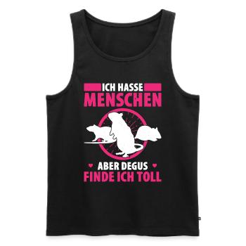 Ich Hasse Menschen Aber Degus Finde Ich Toll - Männer Premium Bio Tank Top - Schwarz - Vorne - Michal (187cm)