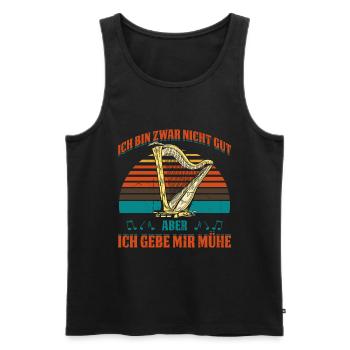 Ich Bin Zwar Nicht Gut Aber Ich Gebe Mir Mühe - Männer Premium Bio Tank Top - Schwarz - Vorne - Michal (187cm)