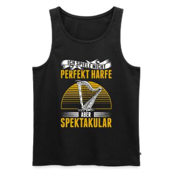 Ich Spiele Nicht Perfekt Harfe Aber Spektakulär - Männer Premium Bio Tank Top - Schwarz - Vorne - Michal (187cm)
