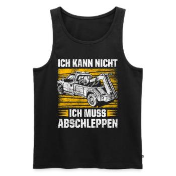 Ich Kann Nicht Ich Muss Abschleppen Geschenk - Männer Premium Bio Tank Top - Schwarz - Vorne - AI Model Male 178 light (178cm)